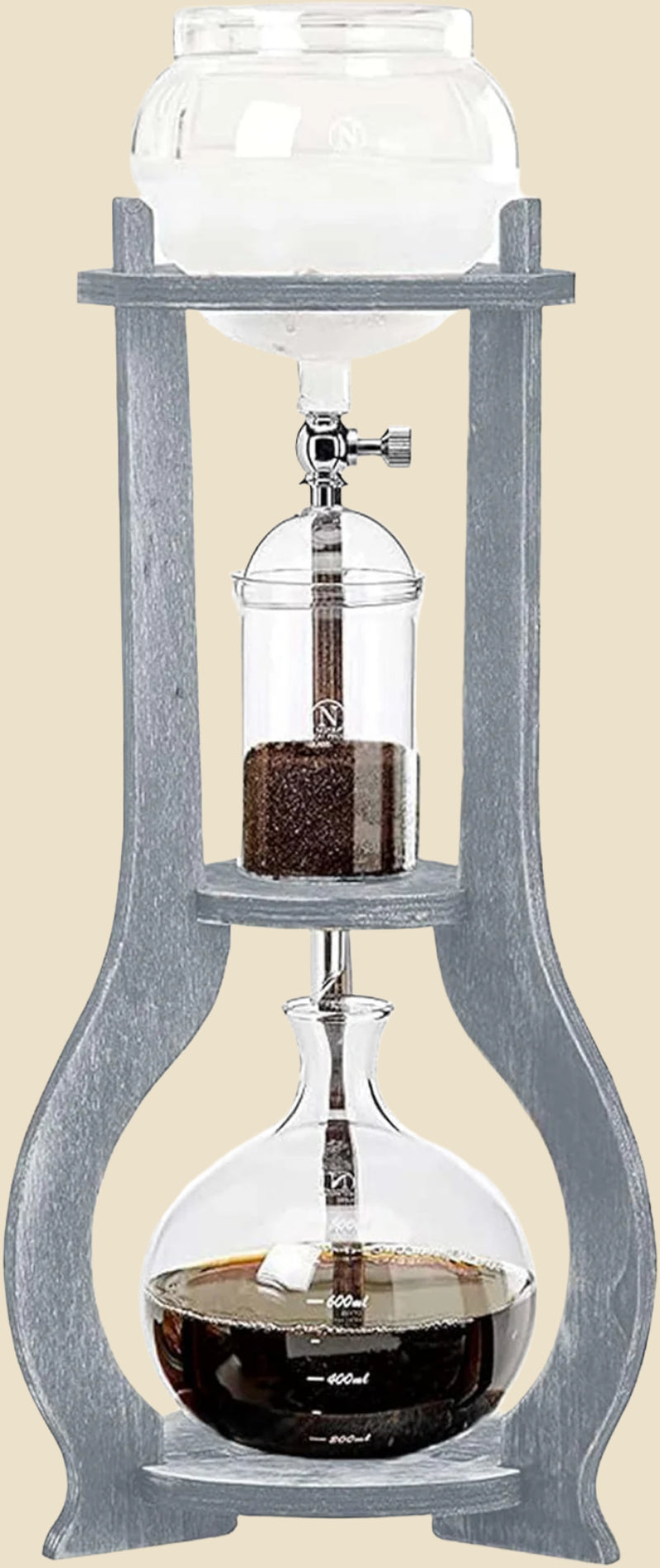 Iced Coffee Cold Brew Drip Tower Coffee Maker Wooden, 6-8 Cup