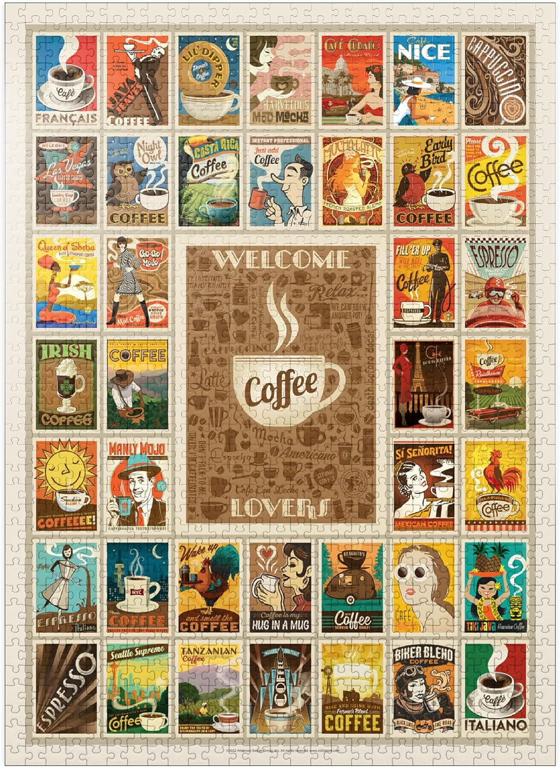 puzzle Coffee Collection: Vintage Poster - Premium 500/1000 Piece Jigsaw Puzzle for Adults