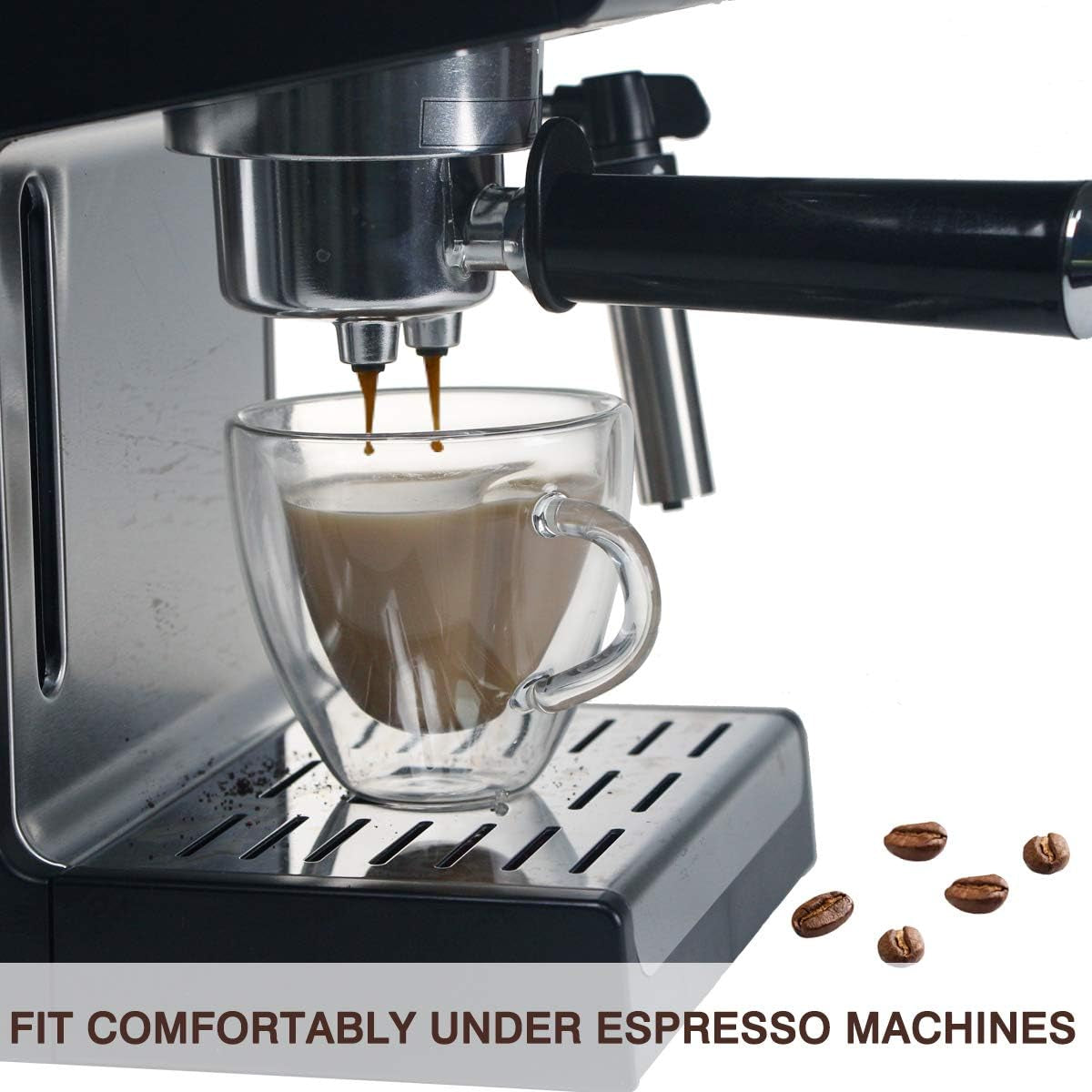 Glass Espresso Cups, Set of 2 5Oz Double Wall Thermo Insulated Glass Espresso Shot Cups Set with Handle, Espresso Mug, Coffee Cups for Espresso and Cappuccino, Great Gift for Coffee Lover