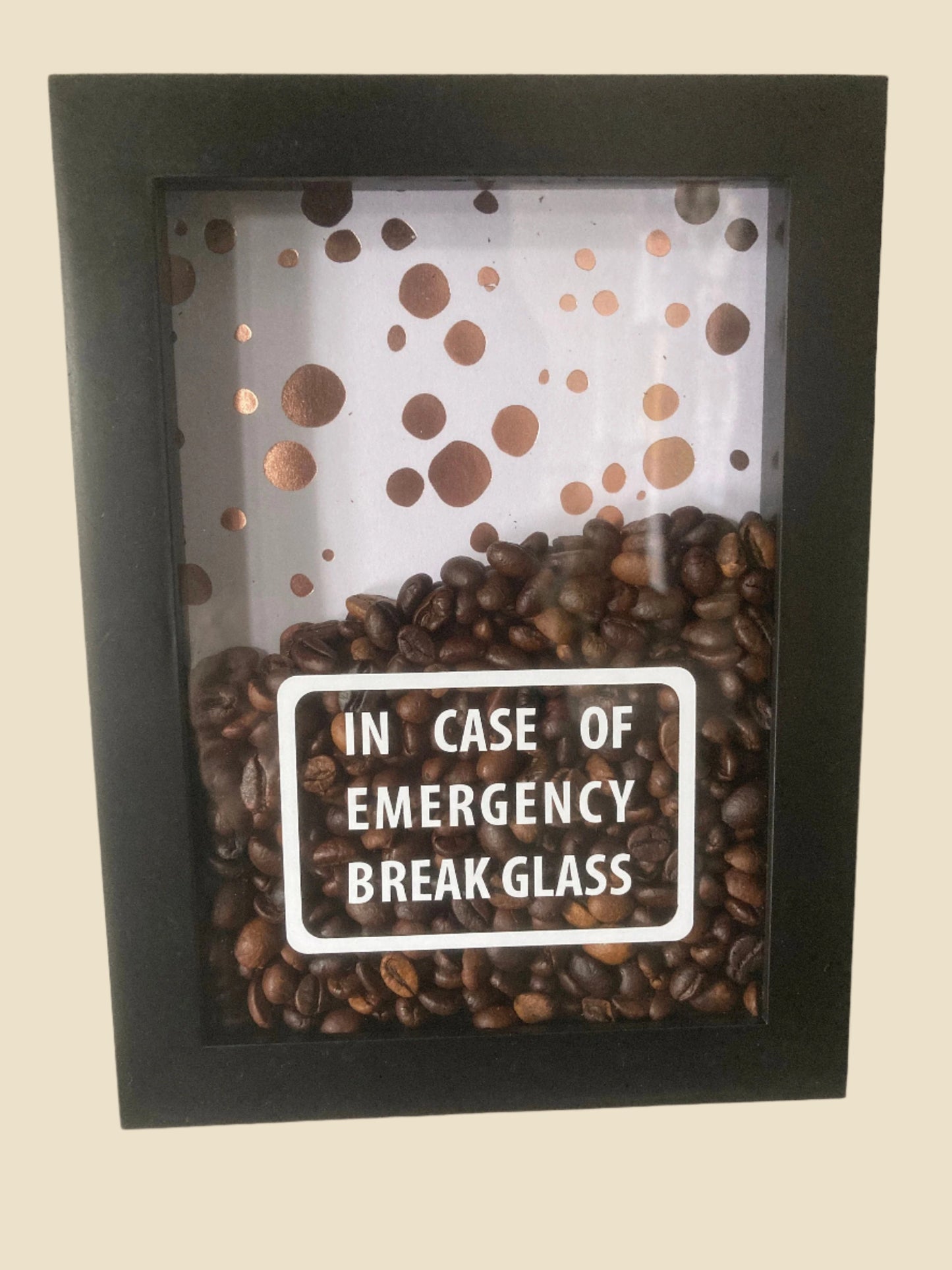 In Case of Emergency Break Glass Shadow Box - Coffee