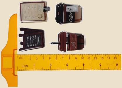 2/4Pcs Latte Coffee Acrylic Paper Clip, Cute Coffee Binder Sealing Clips, Office Accessory to Hold Photo, Bills and Notes