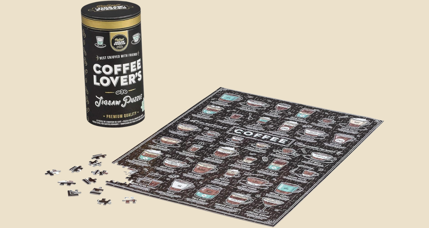 Coffee Lover’S 500-Piece Jigsaw Puzzle – Coffee Puzzle with Informational Image, Sturdy Storage Tube Included – Activity Puzzle – Makes a Great Gift