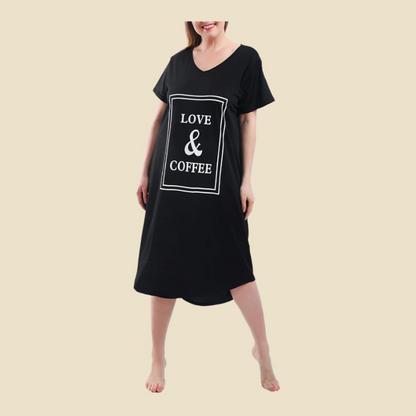 Plus Size Nightgowns for Women V Neck Short Sleeve Nightshirts Sleepwear