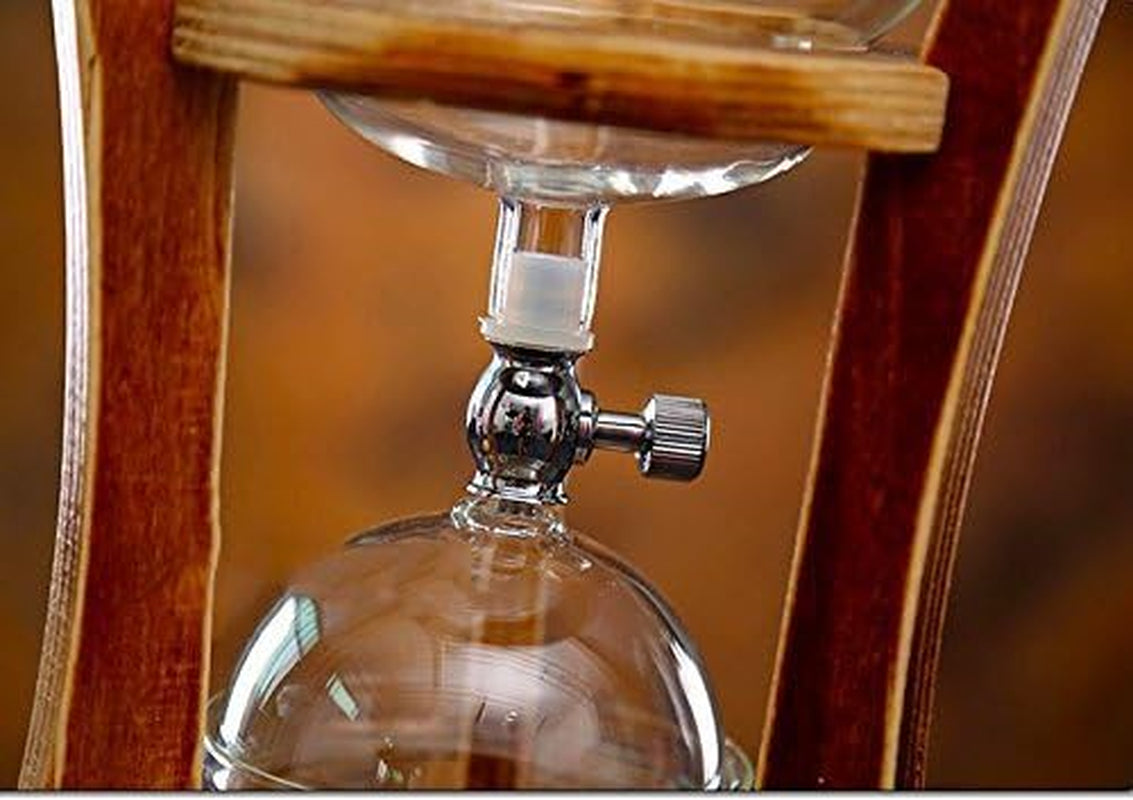 Iced Coffee Cold Brew Drip Tower Coffee Maker Wooden, 6-8 Cup