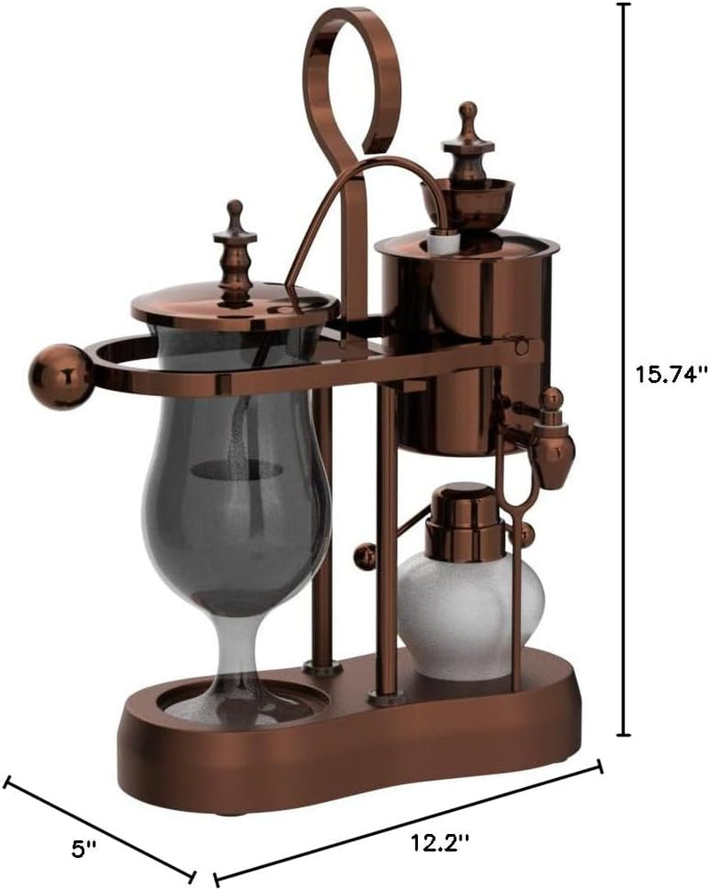 Belgium Royal Family Balance Syphon Unique Gravity Vintage Coffee Maker Vacuum Brewing System Copper 500 Ml