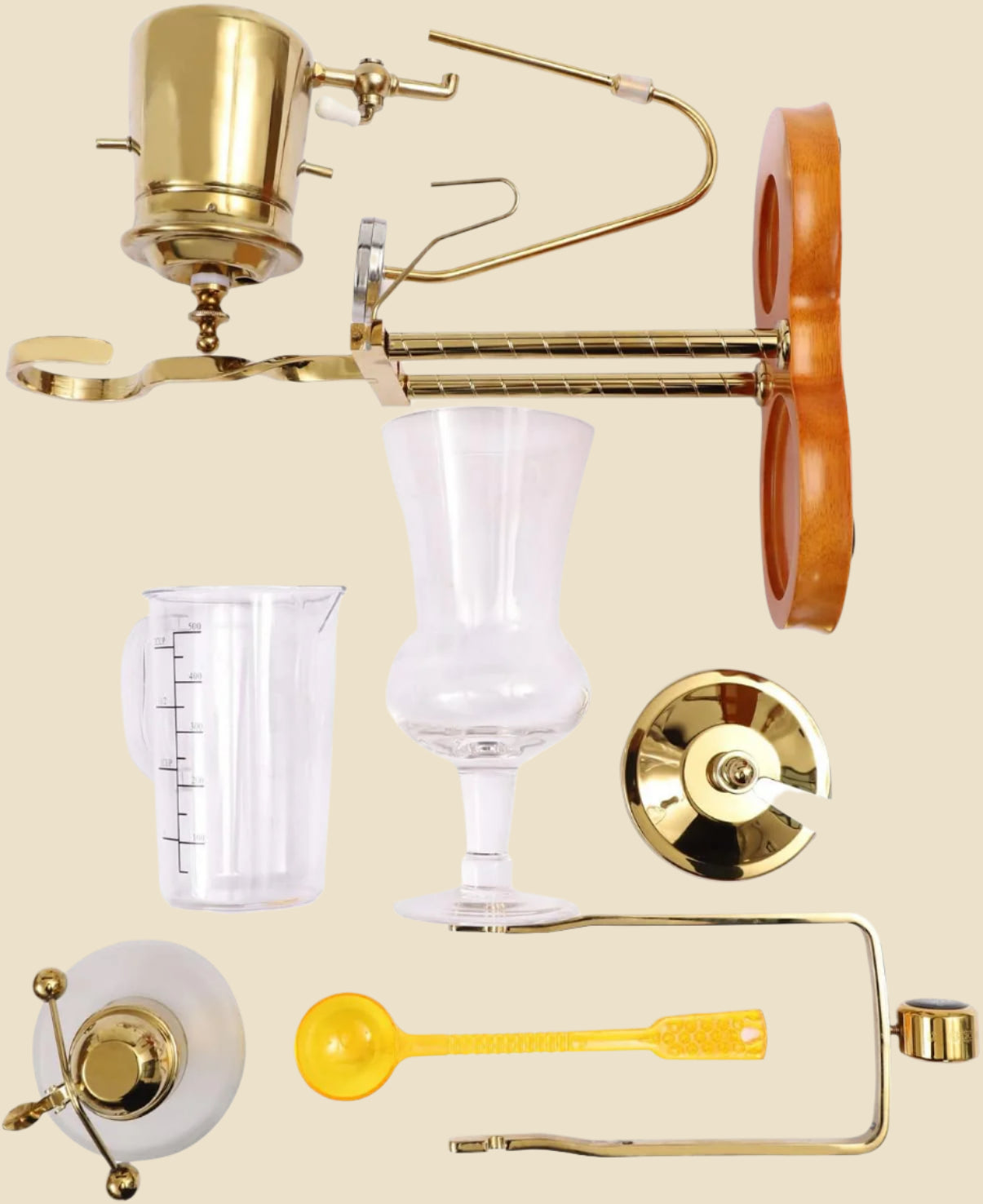 Vintage Siphon/Syphon Coffee Maker Belgian Belgium Coffee Brewer Tea Maker 400Ml/ 15Oz - Gold