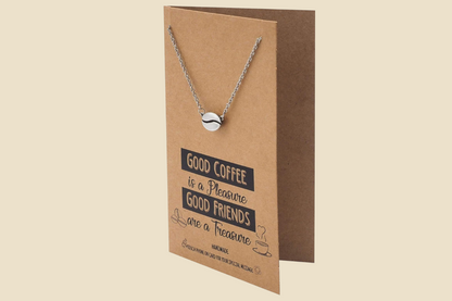 Coffee Bean Necklace & Ring Set - Handmade Gifts for Coffee Lovers