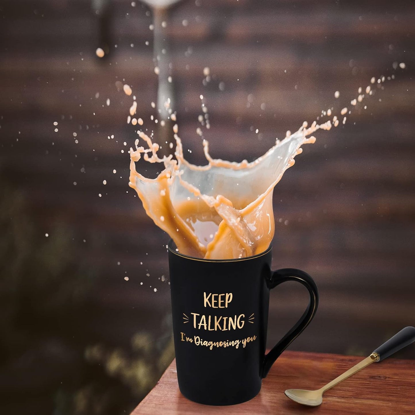 Keep Talking I'M Diagnosing You Mug, Therapist Gifts, Psychology Gifts, Gifts for School Psychologist, Psychologist Counselor Gifts for Men Women, Mental Health Gifts Mug, 14 Oz Black