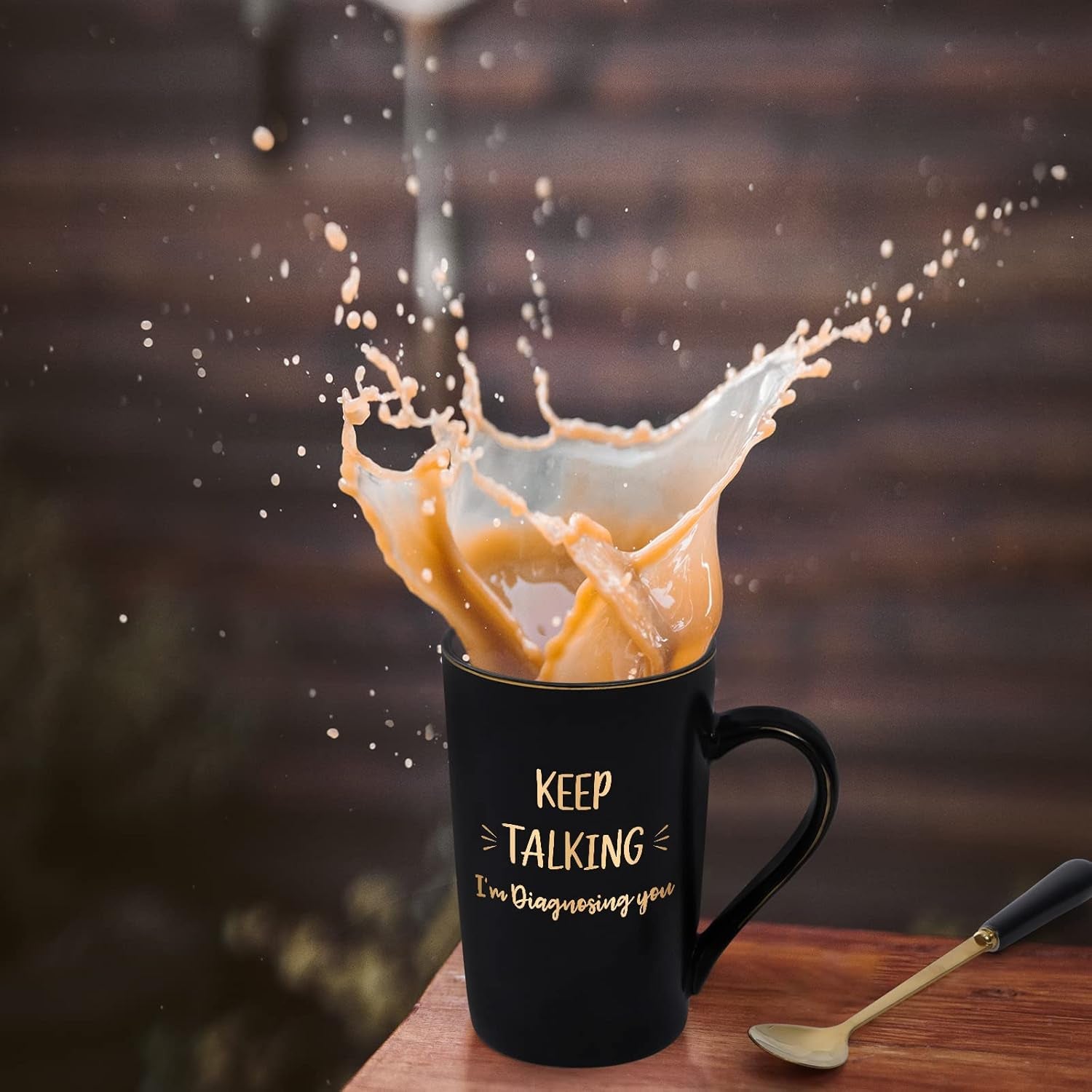 Keep Talking I'M Diagnosing You Mug, Therapist Gifts, Psychology Gifts, Gifts for School Psychologist, Psychologist Counselor Gifts for Men Women, Mental Health Gifts Mug, 14 Oz Black