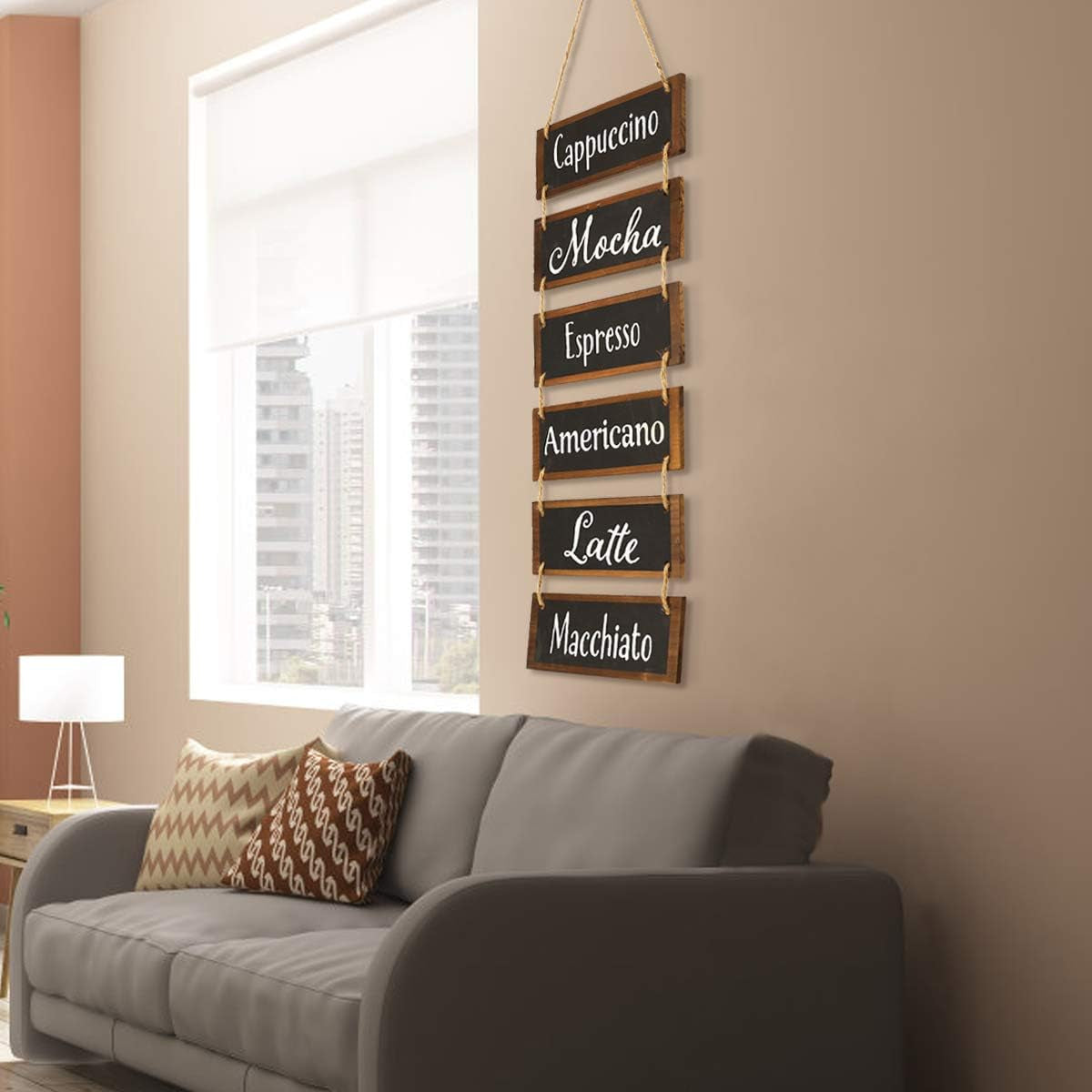 Coffee Bar Decor Coffee Sign Coffee Wall Decor, Farmhouse Kitchen Bathroom Living Room Bedroom Decor, Large Rustic Wooden Decor Hanging Wall Sign, Wall Hanging Decor (Black)