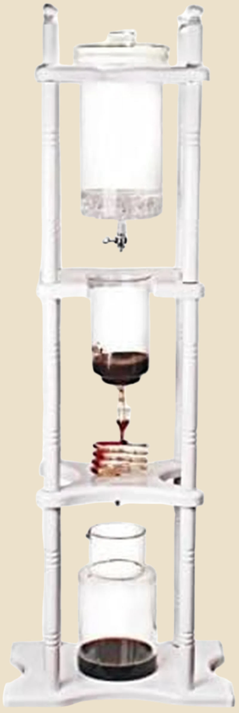 Iced Coffee Cold Brew Drip Tower Coffee Maker Wooden, 6-8 Cup