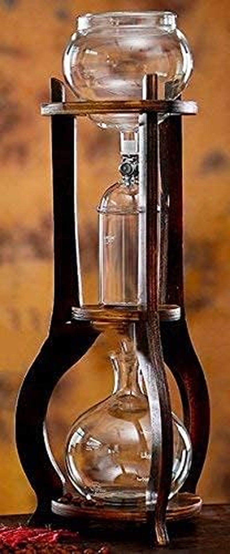 Iced Coffee Cold Brew Drip Tower Coffee Maker Wooden, 6-8 Cup