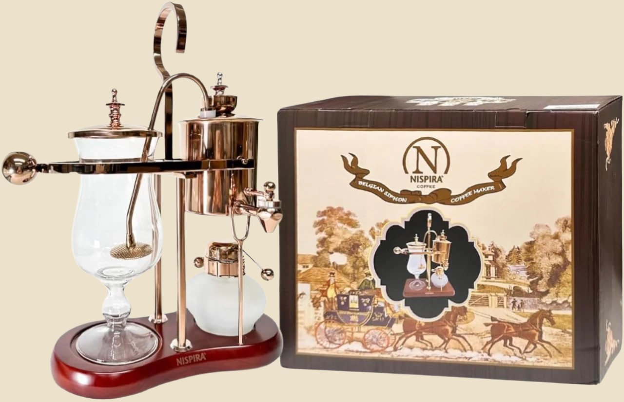Belgium Royal Family Balance Syphon Unique Gravity Vintage Coffee Maker Vacuum Brewing System Copper 500 Ml