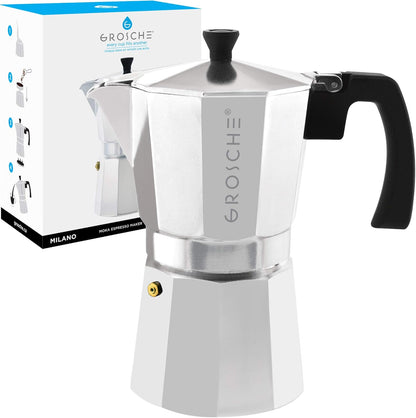 Milano Stovetop Espresso Maker Moka Pot 9 Espresso Cup, 15.2 Oz, Blue. Stove Top Coffee Maker Moka Italian Espresso Greca Coffee Maker Brewer Percolator