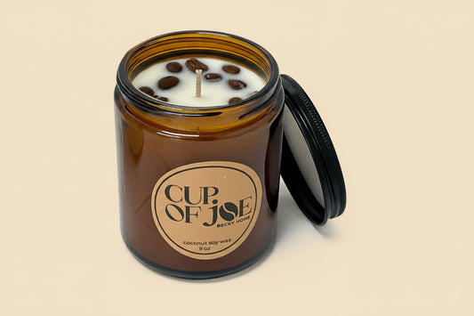 9 Oz Coffee Scented Candle, Fresh Espresso Candle, Macchiato Coffee Candles, Large Jar Candles, Amber Glass
