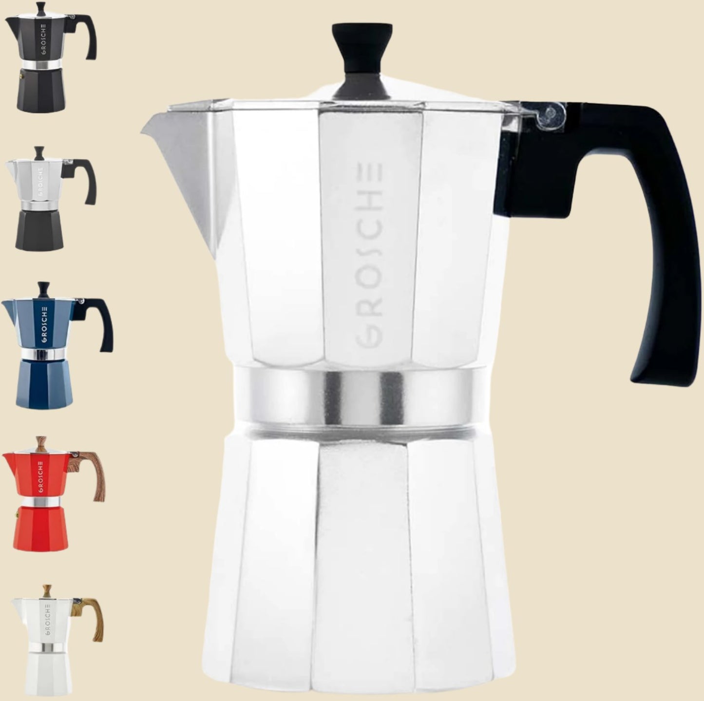 Milano Stovetop Espresso Maker Moka Pot 9 Espresso Cup, 15.2 Oz, Blue. Stove Top Coffee Maker Moka Italian Espresso Greca Coffee Maker Brewer Percolator