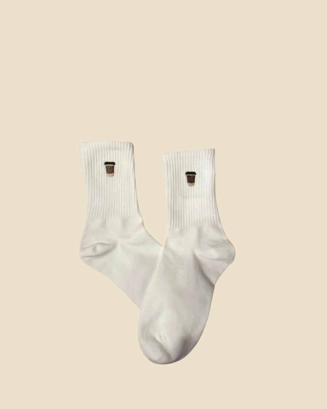 CREW SOCKS - Embroidered To-Go Coffee Cup - Comfy, Stylish & Perfect for Coffee Lovers