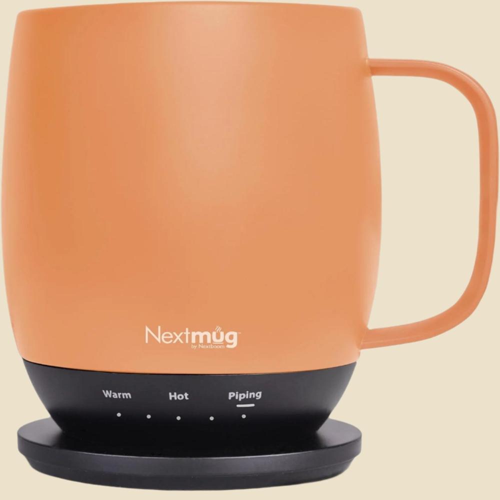 Nextmug - Temperature-Controlled, Self-Heating Coffee Mug (Burgundy - 14 Oz.)