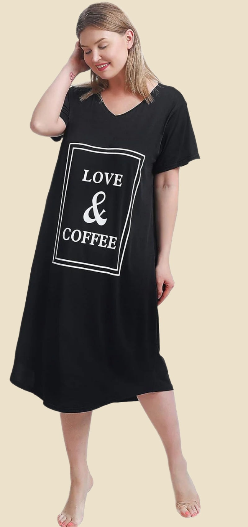 Plus Size Nightgowns for Women V Neck Short Sleeve Nightshirts Sleepwear