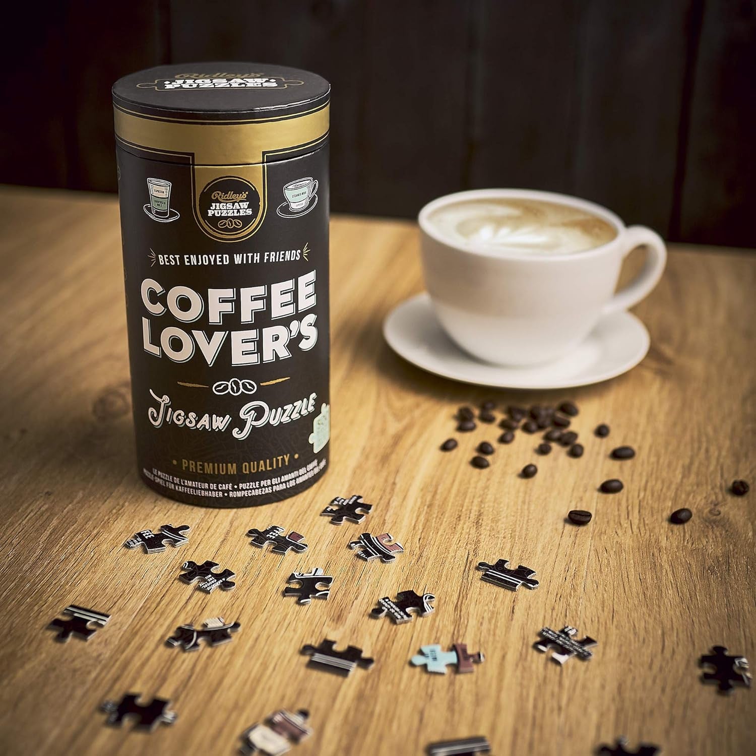 Coffee Lover’S 500-Piece Jigsaw Puzzle – Coffee Puzzle with Informational Image, Sturdy Storage Tube Included – Activity Puzzle – Makes a Great Gift