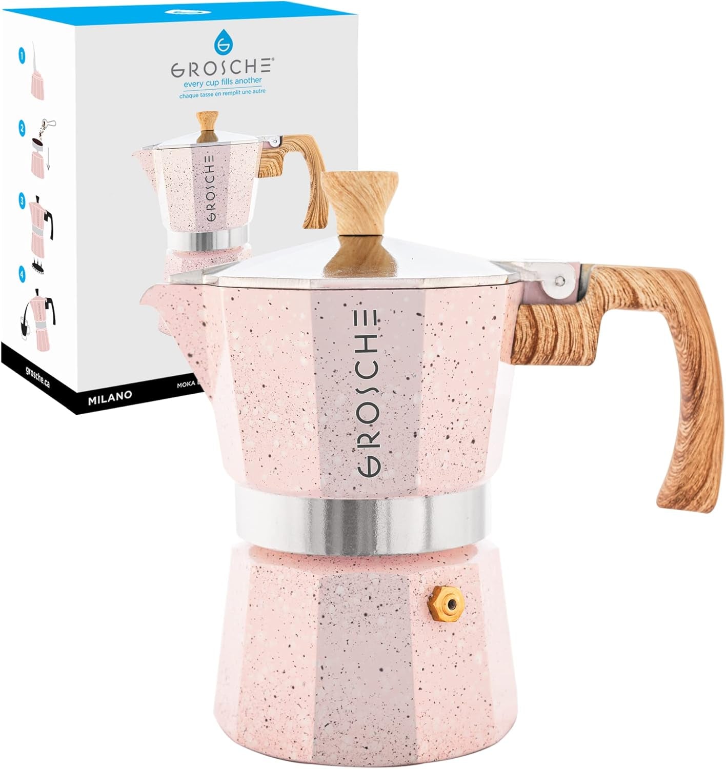 Milano Stovetop Espresso Maker Moka Pot 9 Espresso Cup, 15.2 Oz, Blue. Stove Top Coffee Maker Moka Italian Espresso Greca Coffee Maker Brewer Percolator