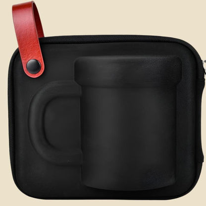 Pour over Coffee Maker Set for Travel/Camping/Hiking, Single Cup, Stainless Steel Coffee Filter, 14 Oz Borosilicate Glass Mug, Extra Permanent Lid and Moulded Neoprene Case, at Home/Office