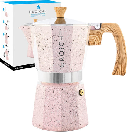 Milano Stovetop Espresso Maker Moka Pot 9 Espresso Cup, 15.2 Oz, Blue. Stove Top Coffee Maker Moka Italian Espresso Greca Coffee Maker Brewer Percolator