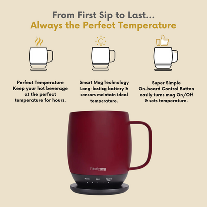 Nextmug - Temperature-Controlled, Self-Heating Coffee Mug
