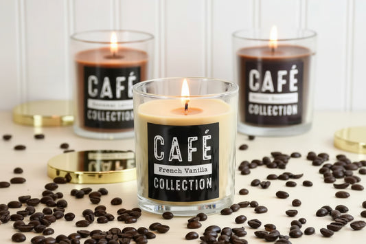 Coffee Cafe Collection Scented Candles in 10 Oz. Glass Jars (Set of 3)