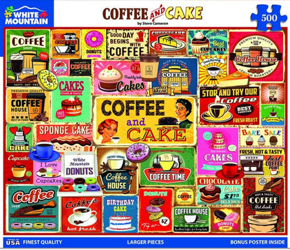 - Coffee & Cake, 500 Piece Jigsaw Puzzle, Sweets & Muffins Puzzle