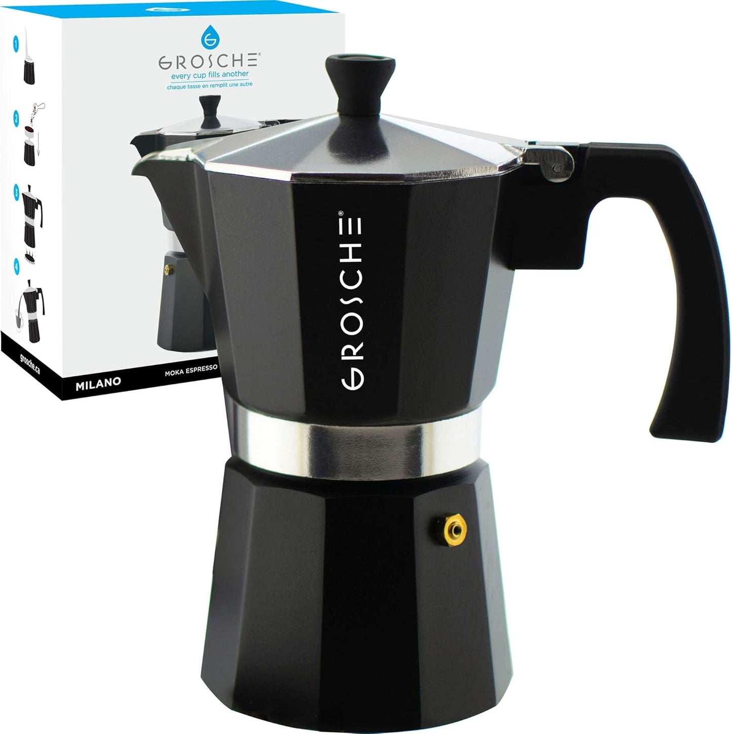 Milano Stovetop Espresso Maker Moka Pot 9 Espresso Cup, 15.2 Oz, Blue. Stove Top Coffee Maker Moka Italian Espresso Greca Coffee Maker Brewer Percolator