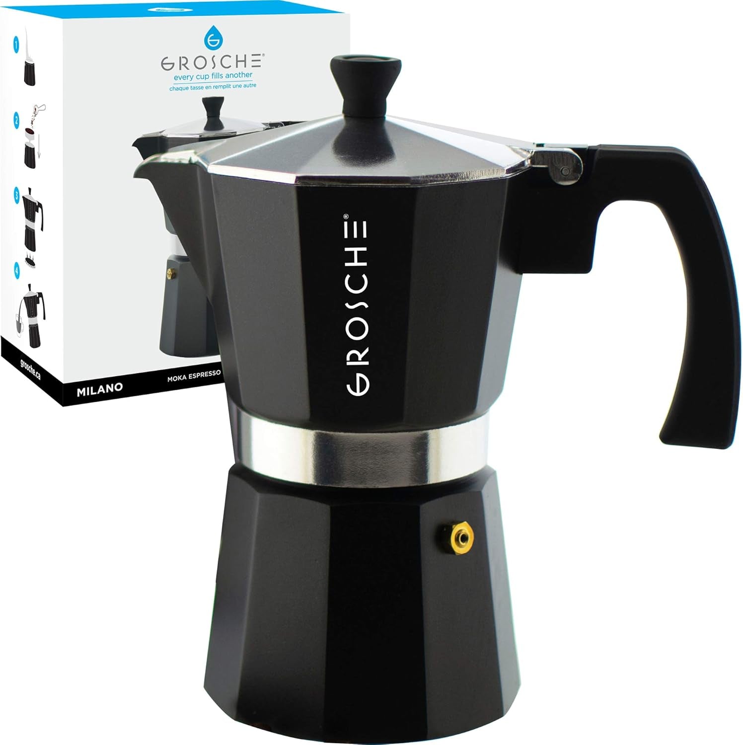 Milano Stovetop Espresso Maker Moka Pot 9 Espresso Cup, 15.2 Oz, Blue. Stove Top Coffee Maker Moka Italian Espresso Greca Coffee Maker Brewer Percolator