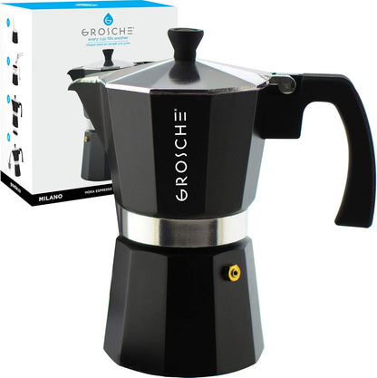Milano Stovetop Espresso Maker Moka Pot 9 Espresso Cup, 15.2 Oz, Blue. Stove Top Coffee Maker Moka Italian Espresso Greca Coffee Maker Brewer Percolator