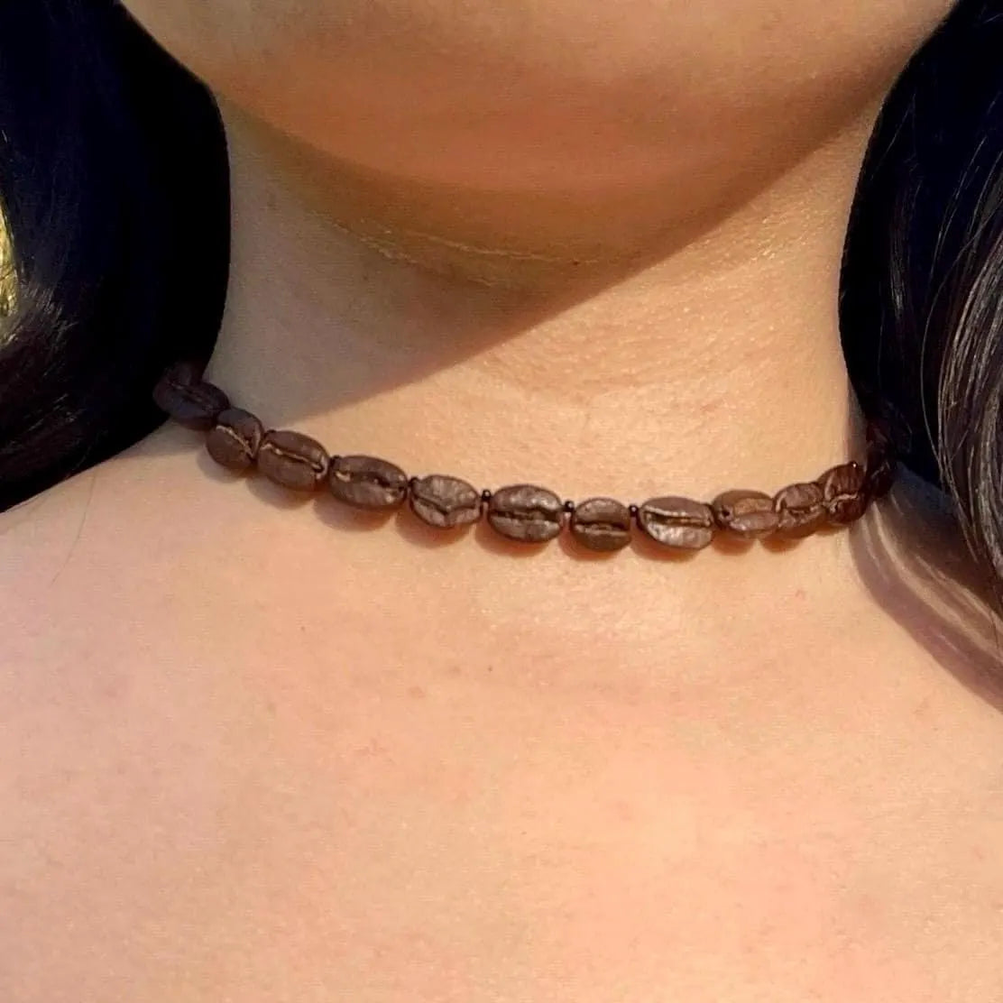 Espresso Coffee Bean Choker Necklace