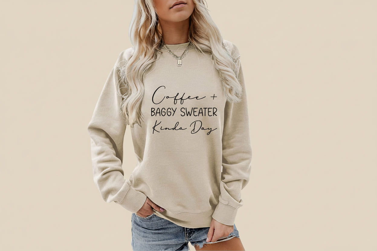 Coffee Sweatshirts for Women Coffee Baggy Sweater Crewneck Sweatshirt Lightweight Pullover Tops
