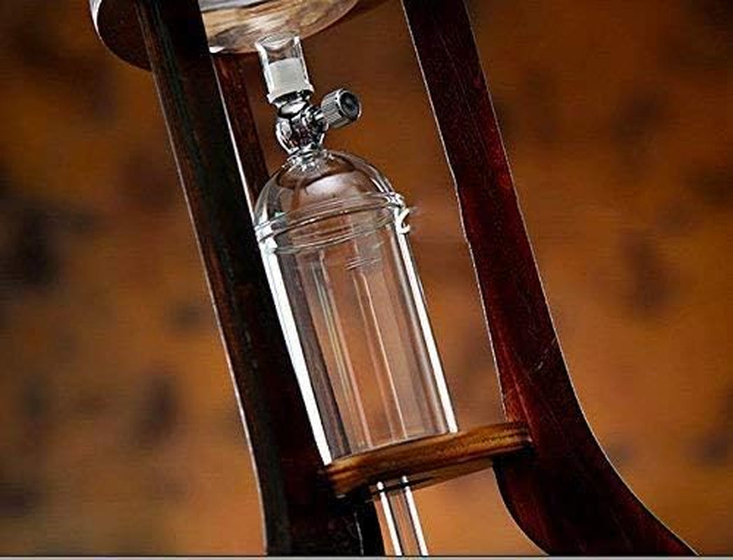 Iced Coffee Cold Brew Drip Tower Coffee Maker Wooden, 6-8 Cup
