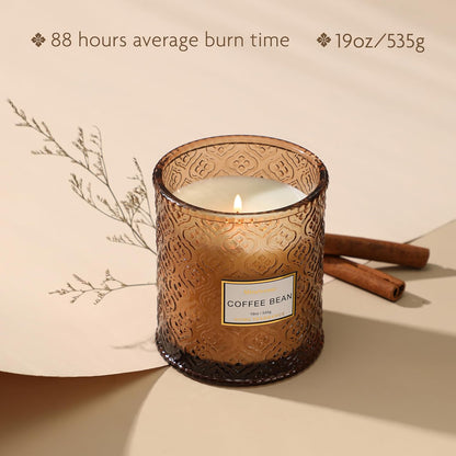 Coffee Scented Candles, Natural Soy Candle, 88 Hours Burning Time, 19Oz