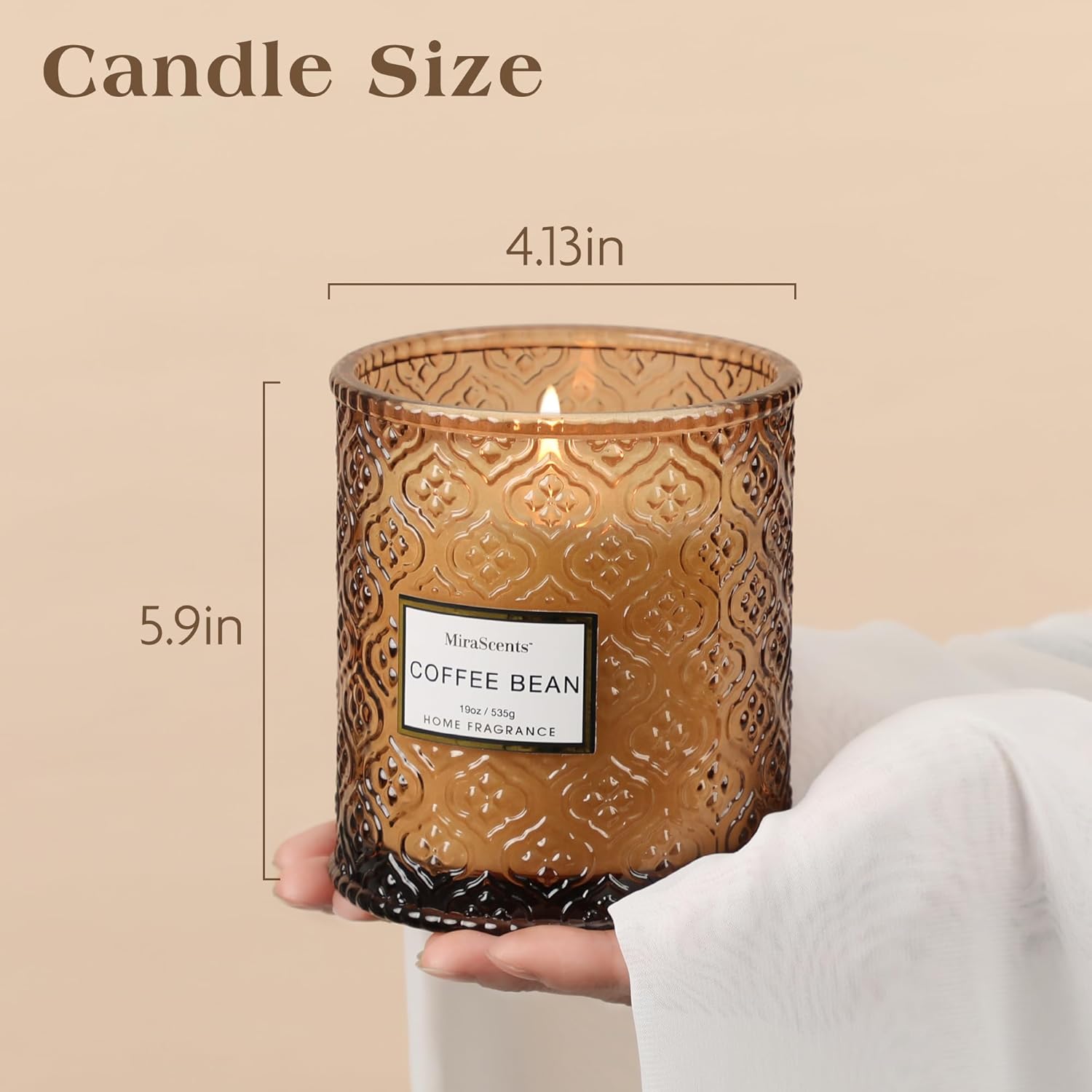 Coffee Scented Candles, Natural Soy Candle, 88 Hours Burning Time, 19Oz