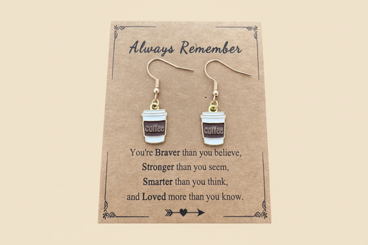 Coffee Dangle Earring Golden Plated  for Women 