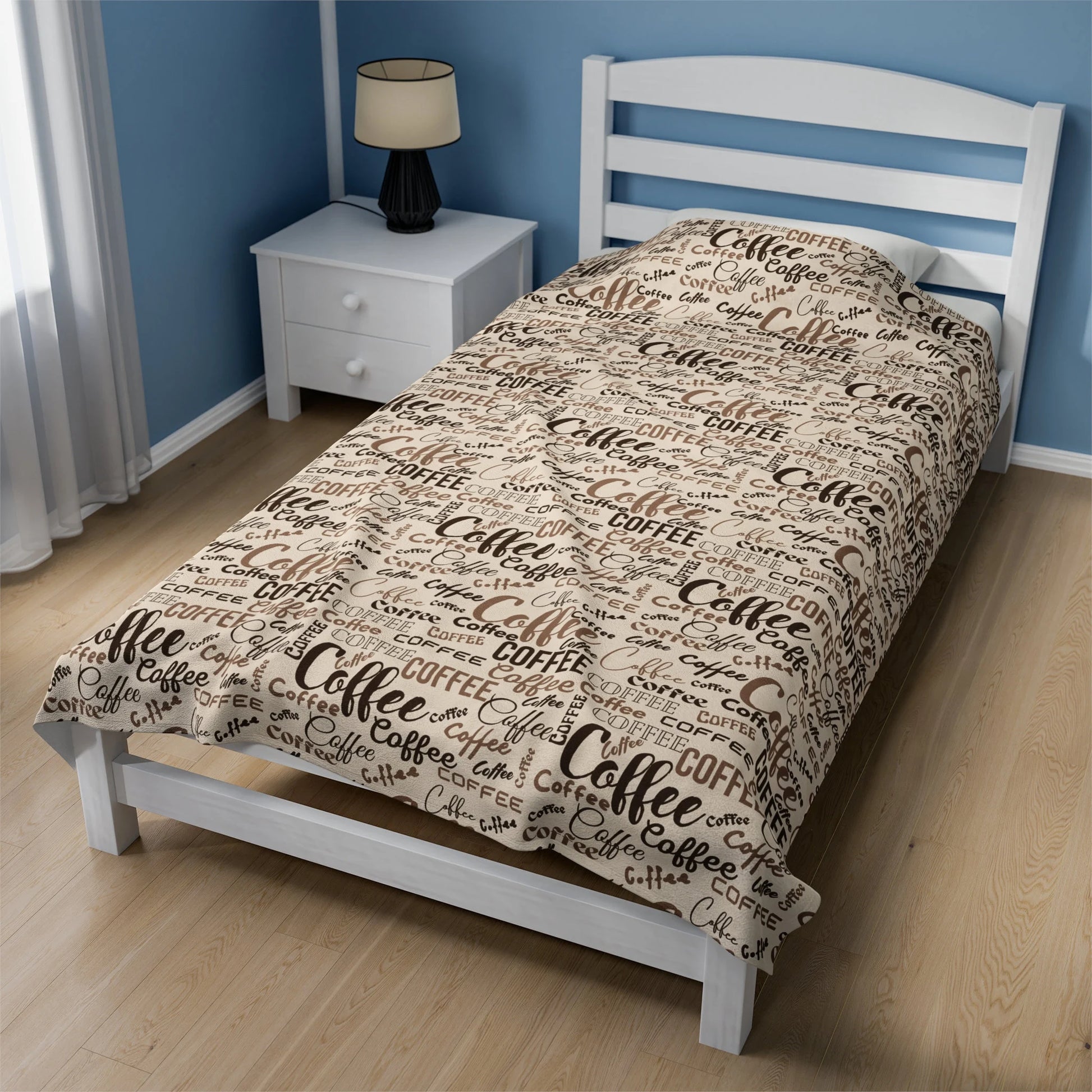 Coffee Shop Blanket Coffee Lover Blanket Cafe Throw Coffee Decor for Mom Coffeehouse Decor Coffee Bedding Coffee Lover Gift Brown Decor