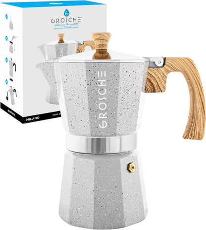 Milano Stovetop Espresso Maker Moka Pot 9 Espresso Cup, 15.2 Oz, Blue. Stove Top Coffee Maker Moka Italian Espresso Greca Coffee Maker Brewer Percolator