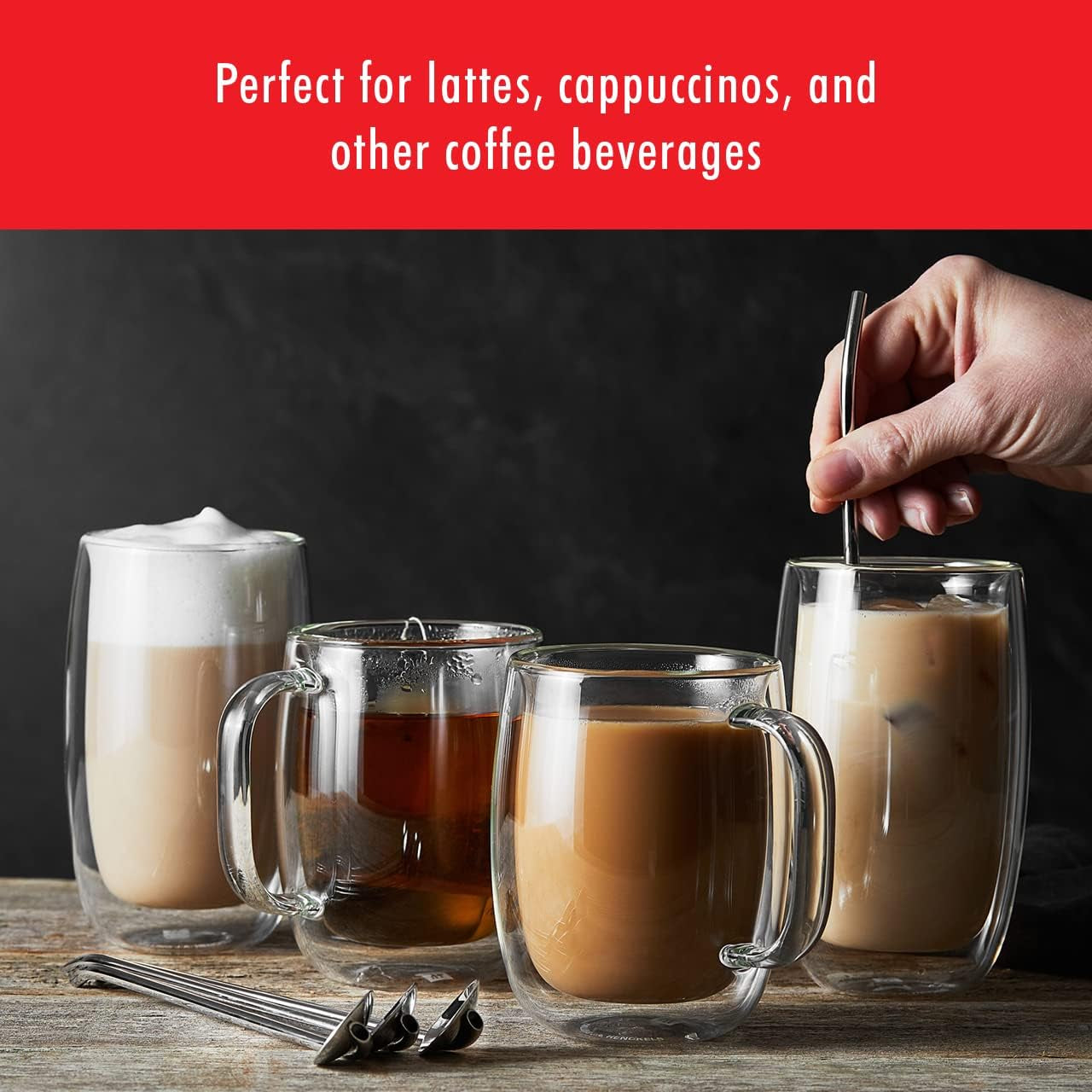 J.A. Henckels Coffee Mug 2 Piece, Clear