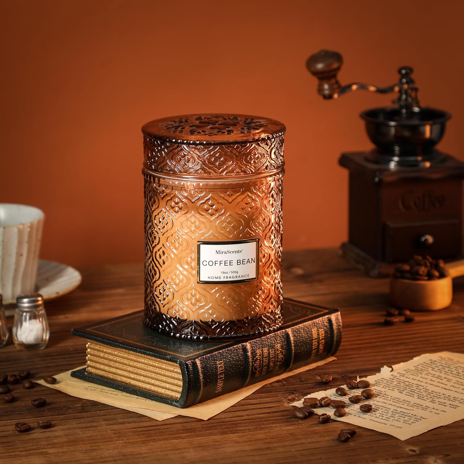 Coffee Scented Candles, Natural Soy Candle, 88 Hours Burning Time, 19Oz