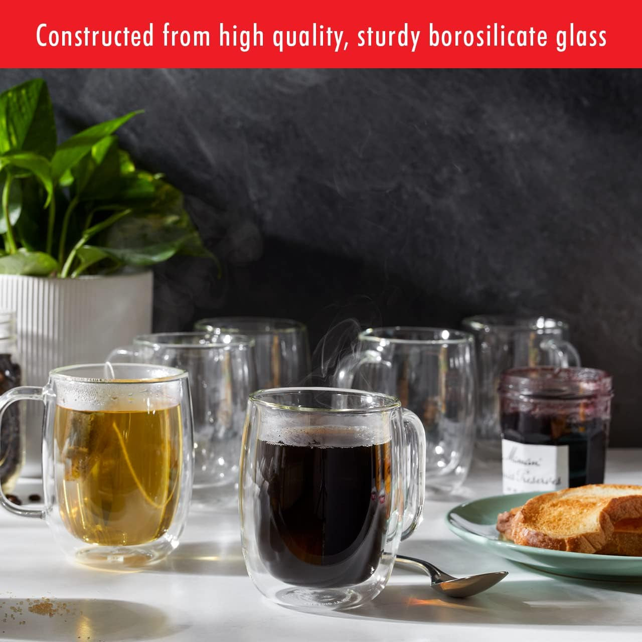 J.A. Henckels Coffee Mug 2 Piece, Clear
