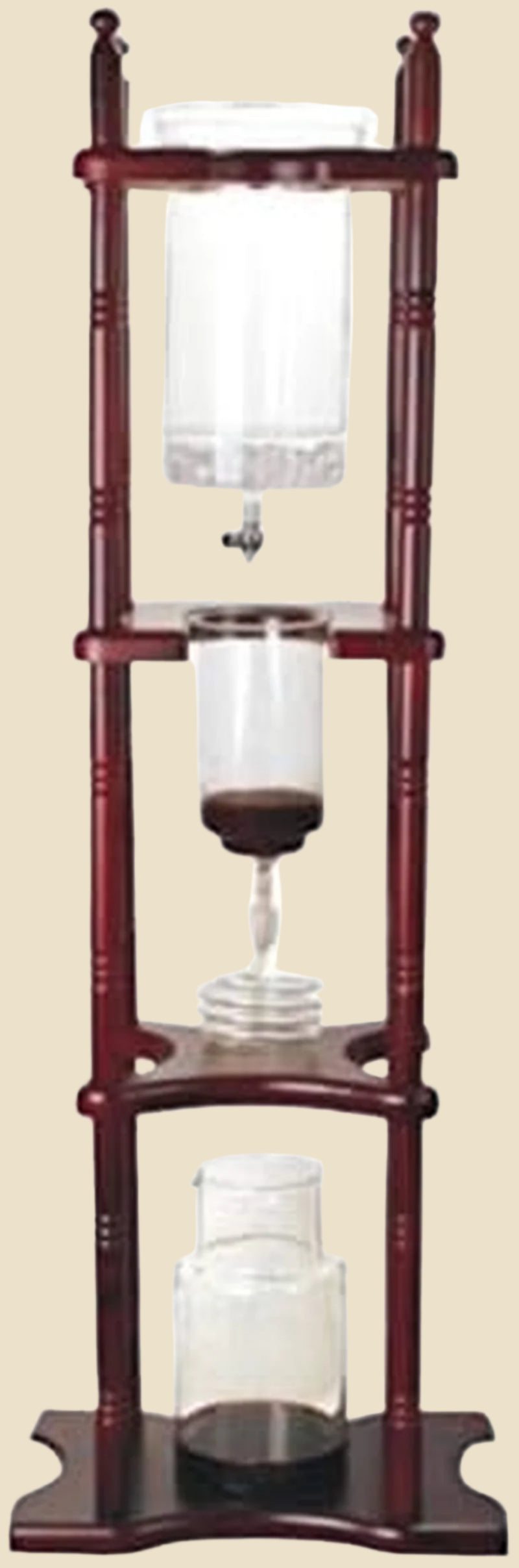 Iced Coffee Cold Brew Drip Tower Coffee Maker Wooden, 6-8 Cup