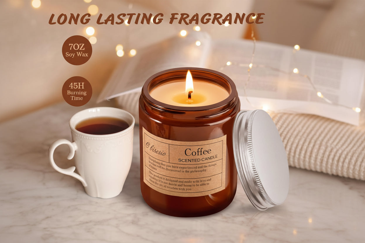 Scented Coffee Candle, Candles for Home Scented, Aromatherapy Jar Candles Gift for Home