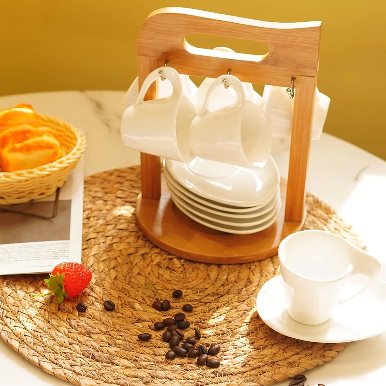 Espresso Coffee Cup Set Ceramic Coffee Tea Cup Set 2.5Oz Turkish Coffee Cup for Home Office