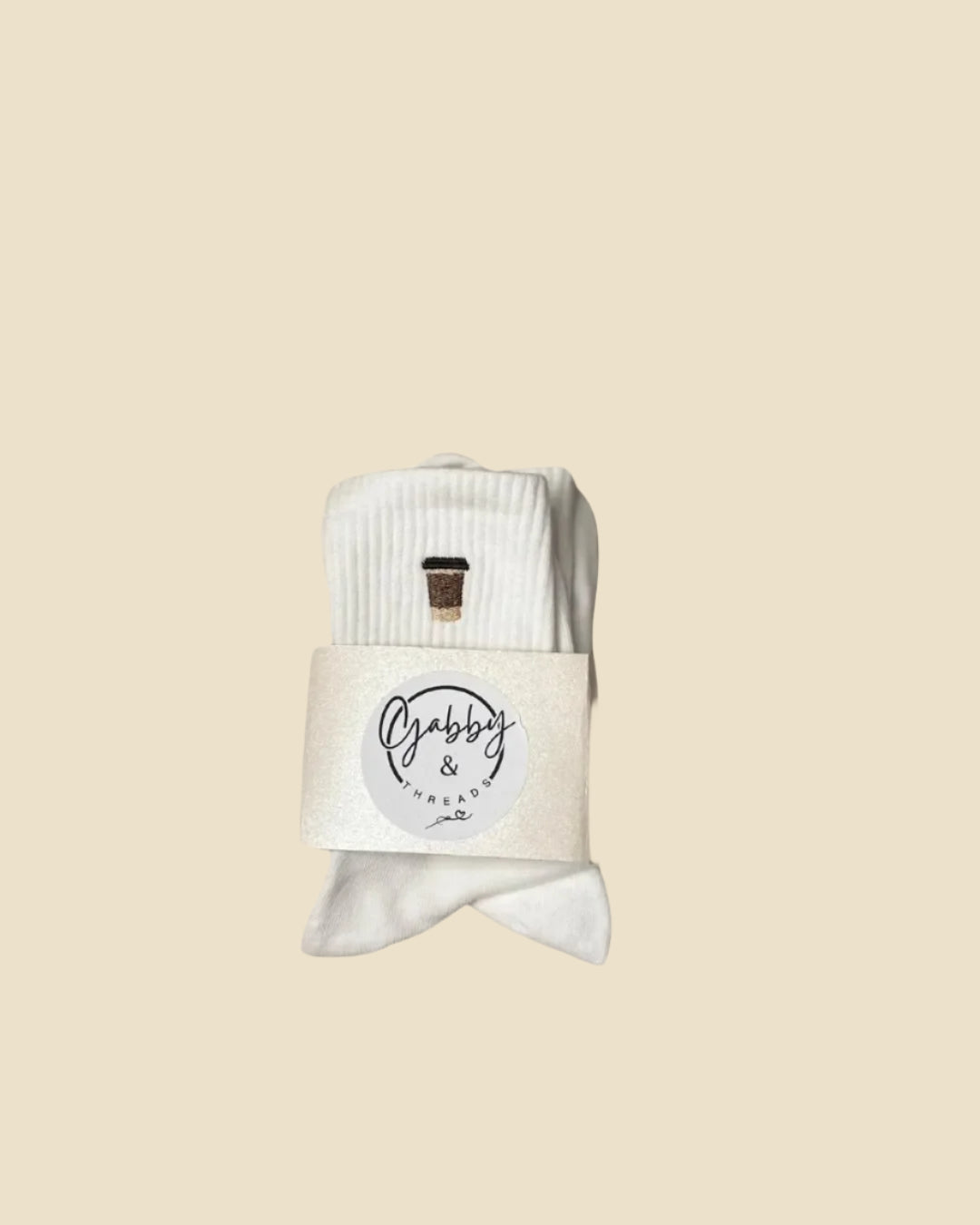 CREW SOCKS - Embroidered To-Go Coffee Cup - Comfy, Stylish & Perfect for Coffee Lovers