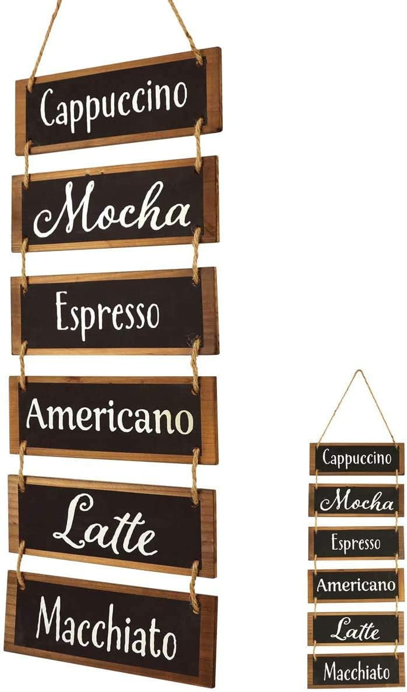 Coffee Bar Decor Coffee Sign Coffee Wall Decor, Farmhouse Kitchen Bathroom Living Room Bedroom Decor, Large Rustic Wooden Decor Hanging Wall Sign, Wall Hanging Decor (Black)