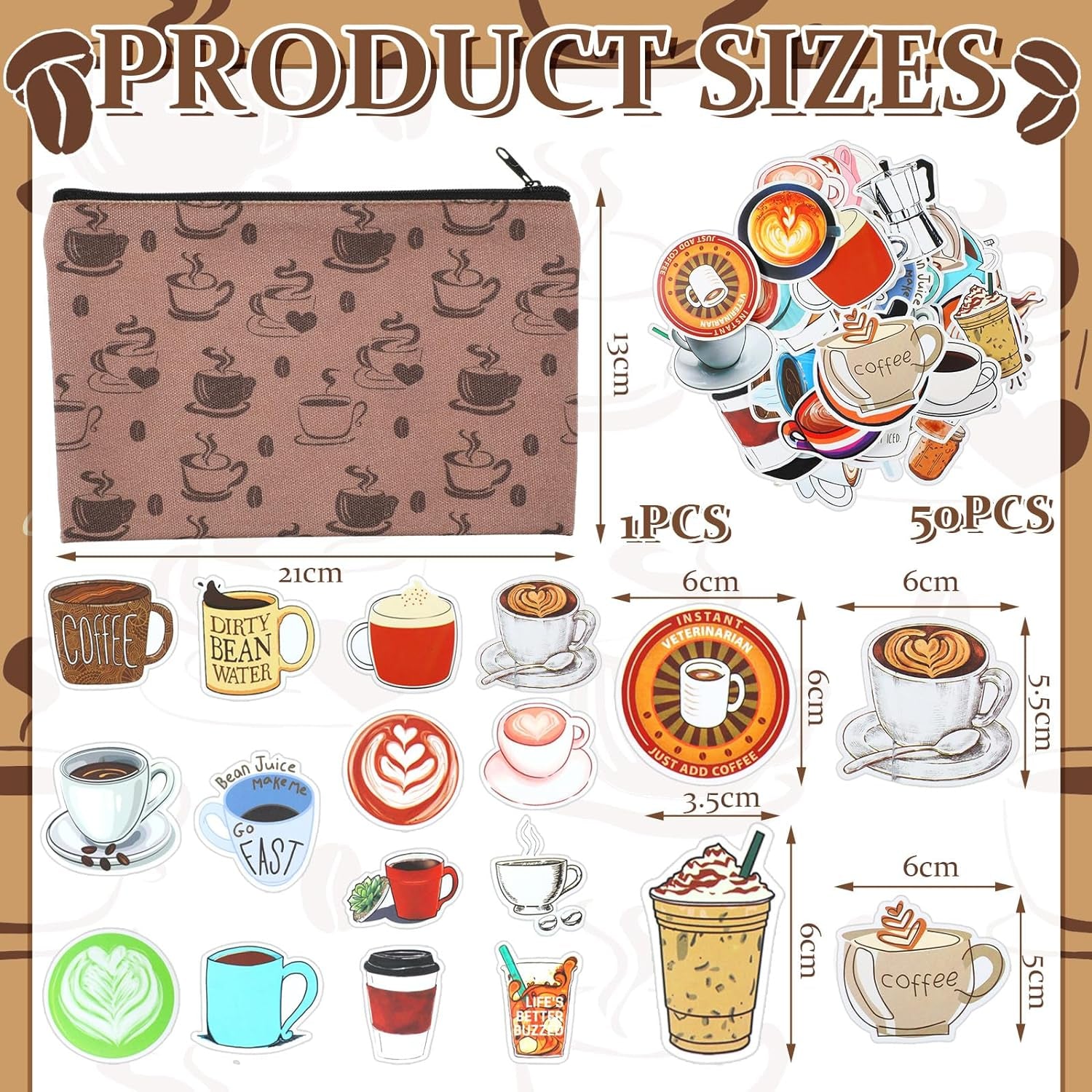 71 Pcs Cute Coffee Pens Coffee Stationery Set Aesthetic Stationery Supplies Gel Ink Pens Retractable Pens 0.5Mm Fine Point Black Ink Kawaii Smooth Writing Pens for Coffee Office Home Supplies